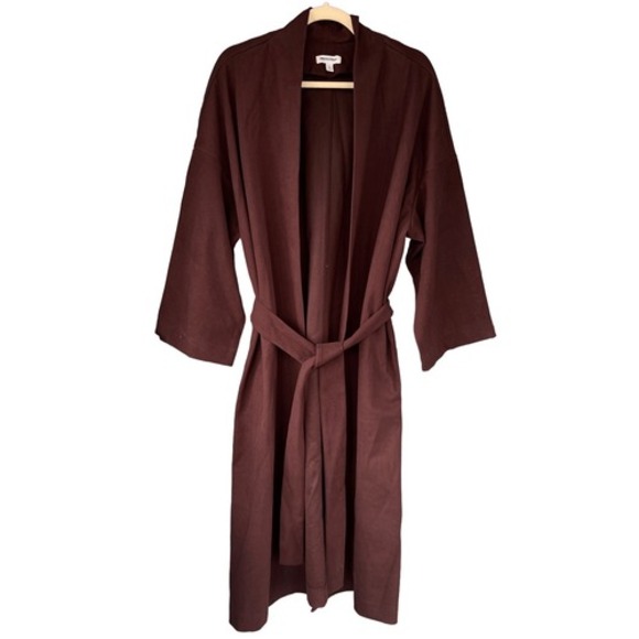 Prologue XL Brown Robe Style Open‎ Front Cardigan Duster Coat - Picture 2 of 7